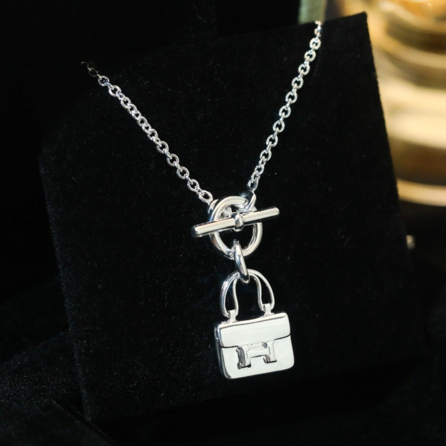 [OAKJURI Jewelry]POP H PEDANT SILVER NECKLACE