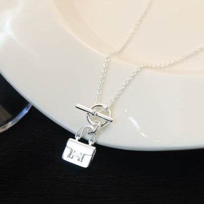 [OAKJURI Jewelry]POP H PEDANT SILVER NECKLACE