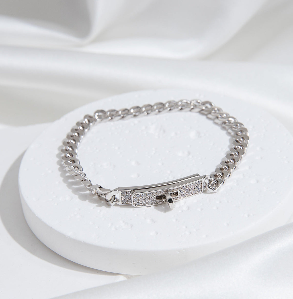 [OAKJURI Jewelry]KELLY CHAIN SILVER DIAMOND BRACELET