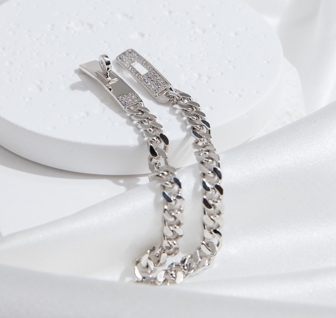 [OAKJURI Jewelry]KELLY CHAIN SILVER DIAMOND BRACELET