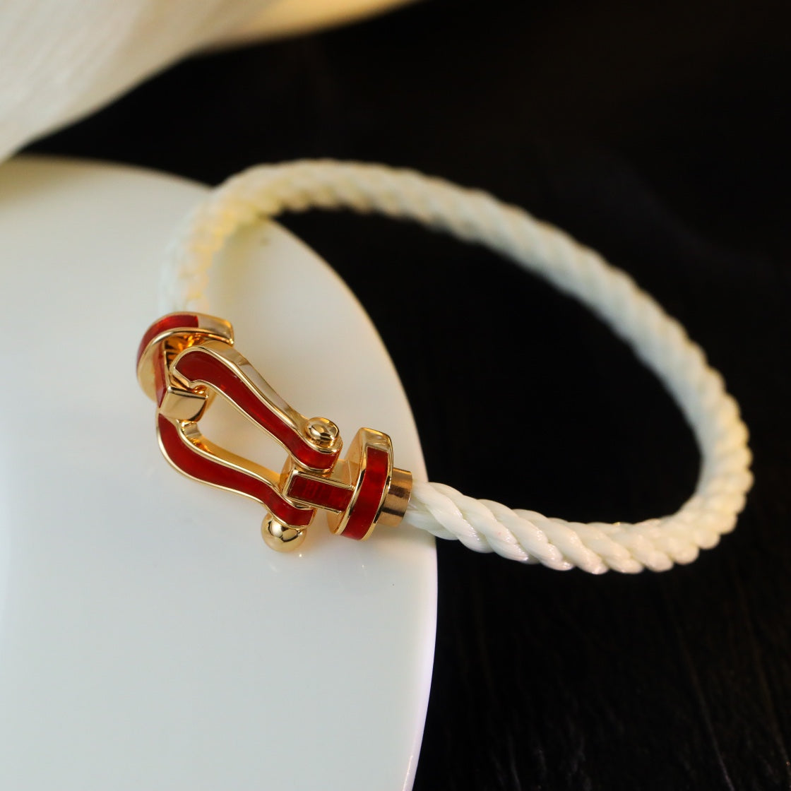 [OAKJURI Jewelry]FORCE 10 WHITE TEXTILE DIAMOND PAVED