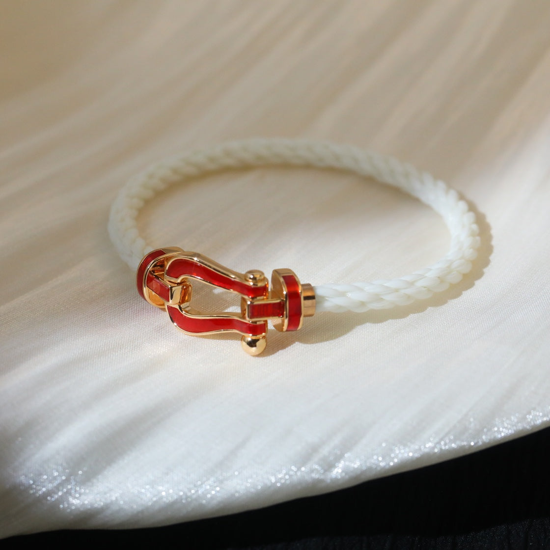 [OAKJURI Jewelry]FORCE 10 WHITE TEXTILE DIAMOND PAVED