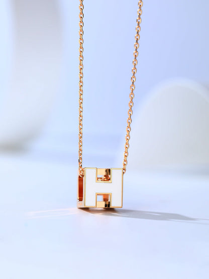 [OAKJURI Jewelry]H CAGE PINK GOLD NECKLACE