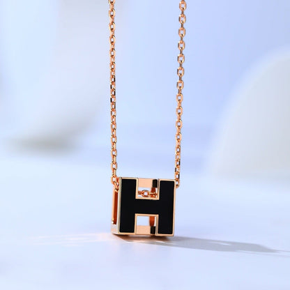 [OAKJURI Jewelry]H CAGE PINK GOLD NECKLACE