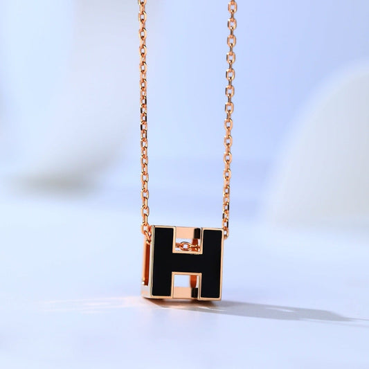 [OAKJURI Jewelry]H CAGE PINK GOLD NECKLACE