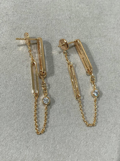 [OAKJURI Jewelry]CHAINE CHAOS DIAMOND DROP EARRINGS