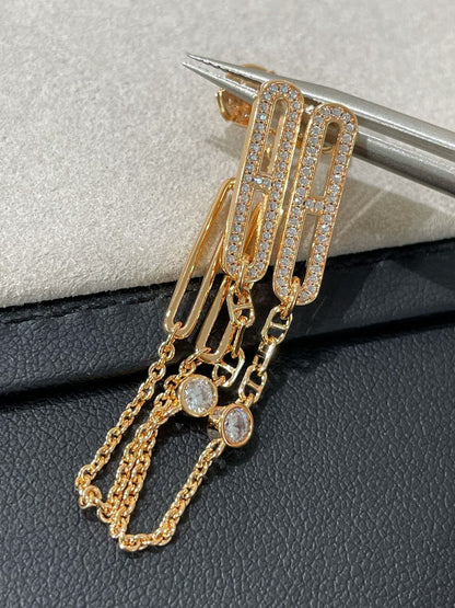 [OAKJURI Jewelry]CHAINE CHAOS DIAMOND DROP EARRINGS