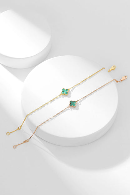 [OAKJURI Jewelry]CLOVER BRACELET MALACHITE 1 MOTIF