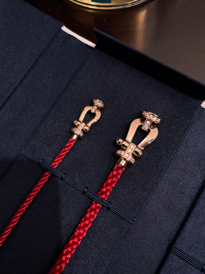 [OAKJURI Jewelry]FORCE 10 HALF DIAMOND PINK GOLD RED CORDERI LARGE AND MEDIUM MODEL