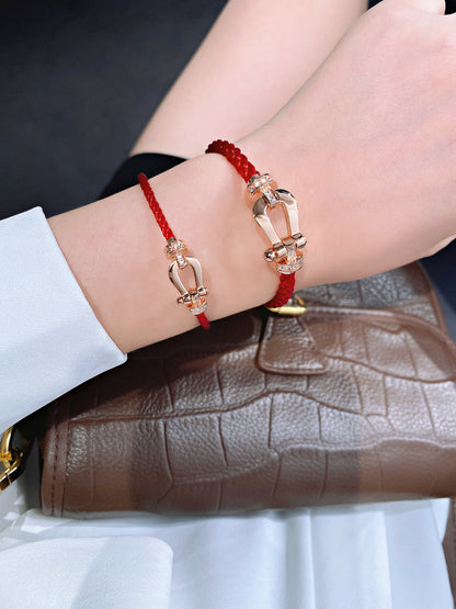 [OAKJURI Jewelry]FORCE 10 HALF DIAMOND PINK GOLD RED CORDERI LARGE AND MEDIUM MODEL