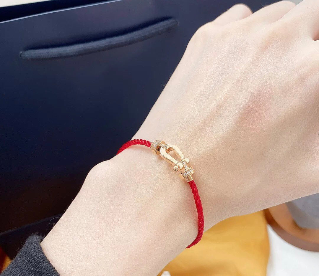 [OAKJURI Jewelry]FORCE 10 HALF DIAMOND PINK GOLD RED CORDERI LARGE AND MEDIUM MODEL
