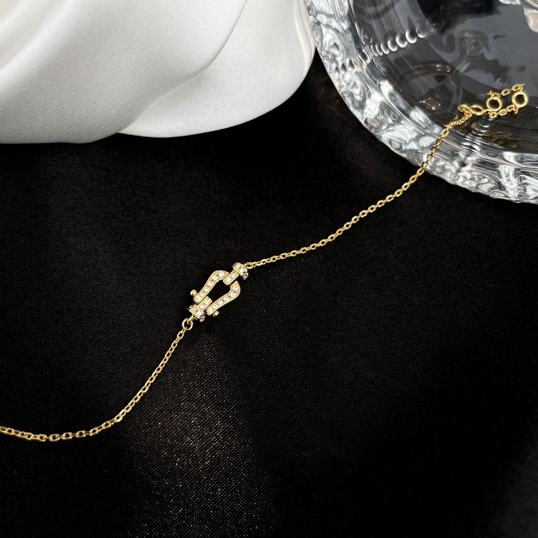 [OAKJURI Jewelry]FORCE 10 FULL DIAMOND BUCKLE CHAIN LINK MINI MODEL