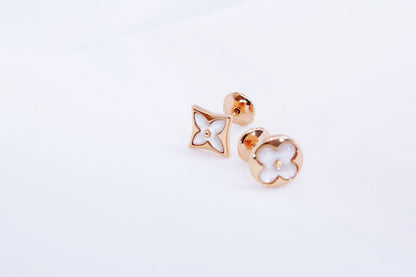 [OAKJURI Jewelry]STAR AND SUN PINK GOLD MOP STUD EARRINGS