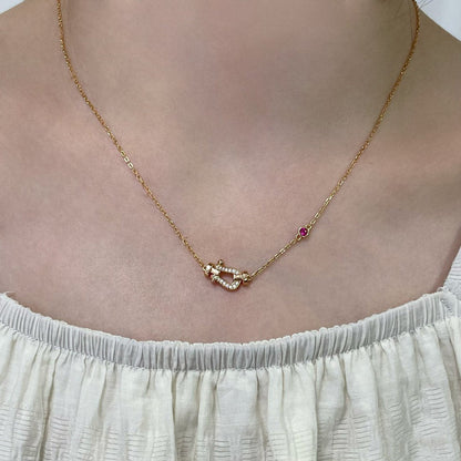 [OAKJURI Jewelry]FORCE 10 DIAMOND PINK GOLD NECKLACE