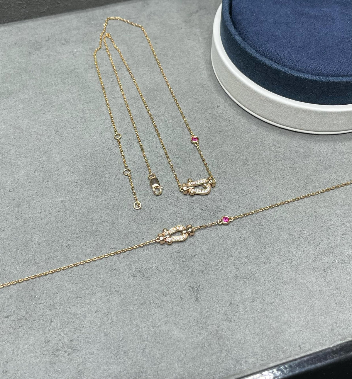 [OAKJURI Jewelry]FORCE 10 DIAMOND PINK GOLD NECKLACE