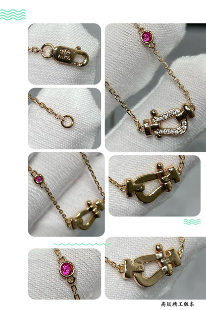 [OAKJURI Jewelry]FORCE 10 DIAMOND PINK GOLD NECKLACE