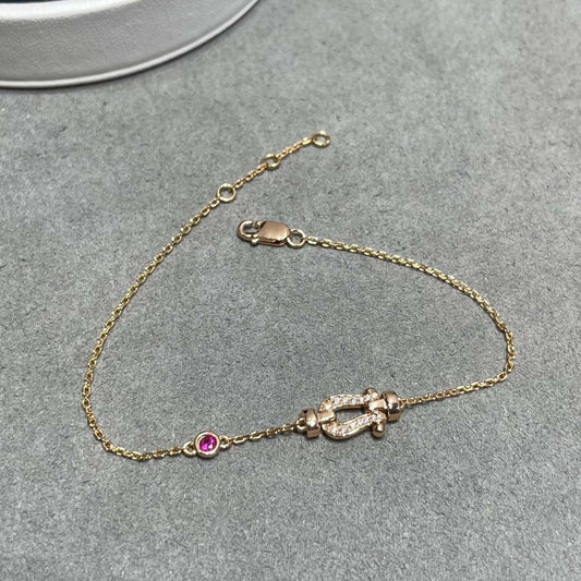 [OAKJURI Jewelry]FORCE 10 DIAMOND CHAIN LINK PINK GOLD BRACELET