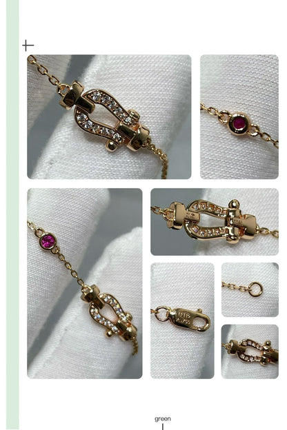 [OAKJURI Jewelry]FORCE 10 DIAMOND CHAIN LINK PINK GOLD BRACELET