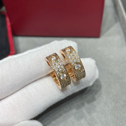 [OAKJURI Jewelry] LOVE 5.5MM DIAMOND PAVED EARRINGS