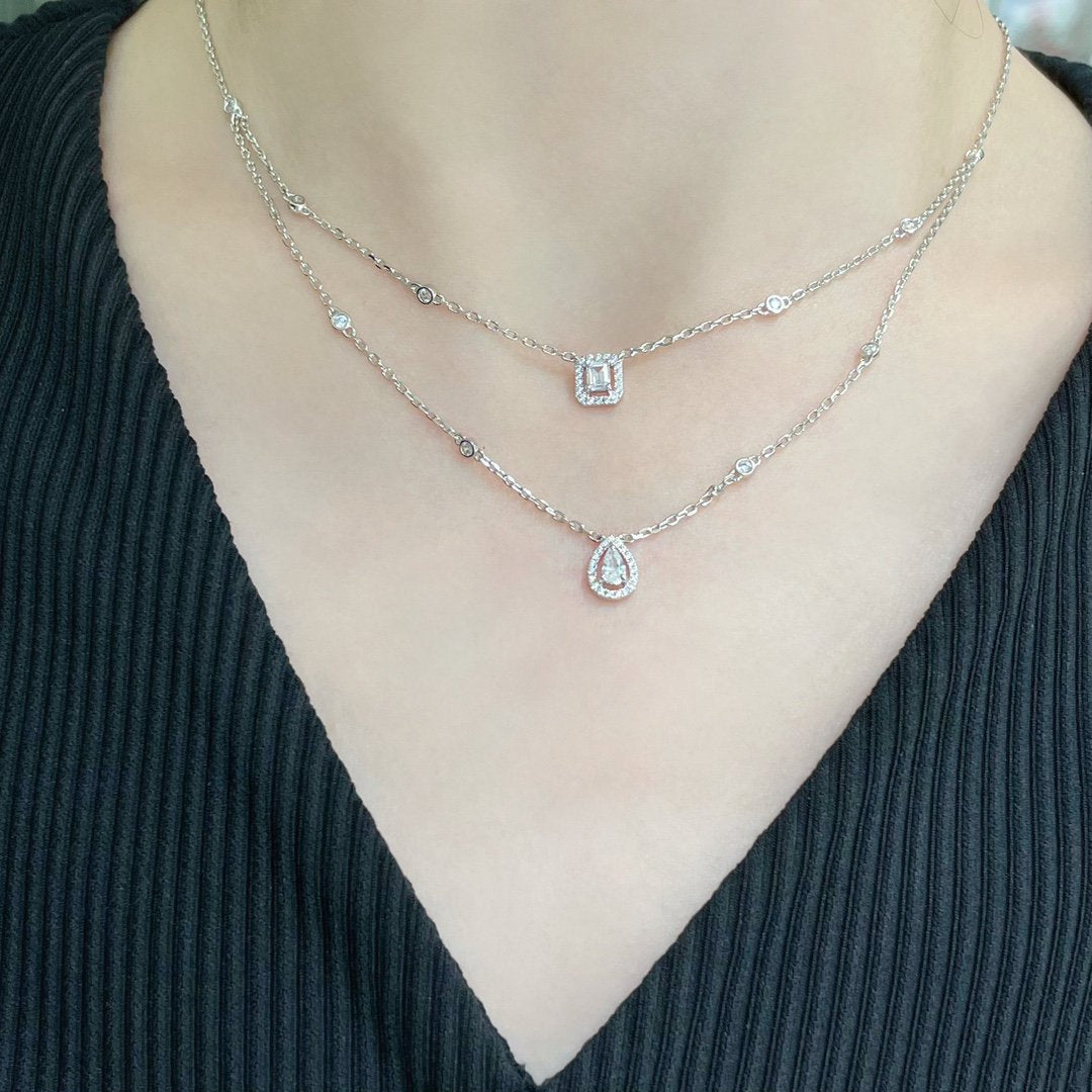[OAKJURI Jewelry]MY TWIN 2 ROW DIAMOND NECKLACE
