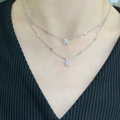 [OAKJURI Jewelry]MY TWIN 2 ROW DIAMOND NECKLACE