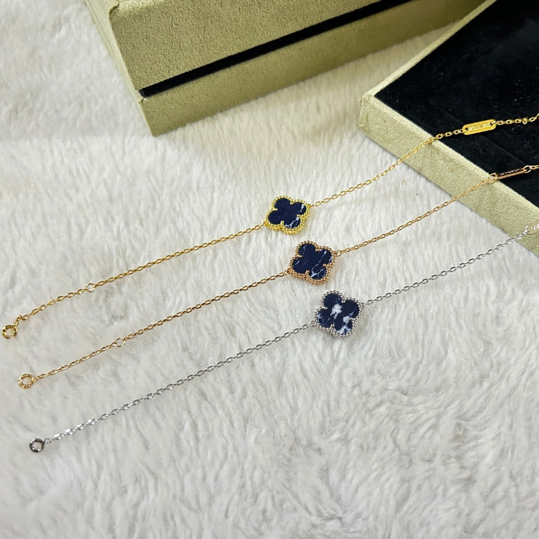 [OAKJURI Jewelry]CLOVER 1 MOTIF PIETERSITE BRACELET