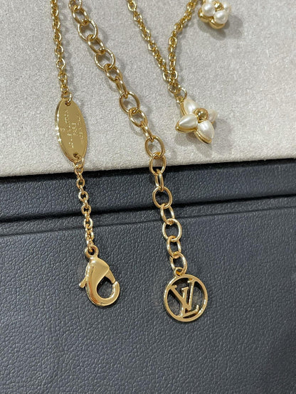 [OAKJURI Jewelry]FLOWERGRAM GOLD MOP DOUBLE ROW NECKLACE
