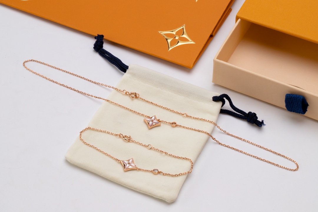 [OAKJURI Jewelry]STAR PINK MOP 1 DIAMOND PINK GOLD NECKLACE