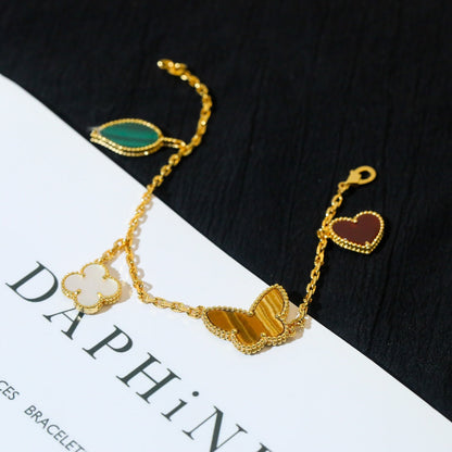 [OAKJURI Jewelry]LUCKY SPRING 5 MOTIF GOLD BRACELET