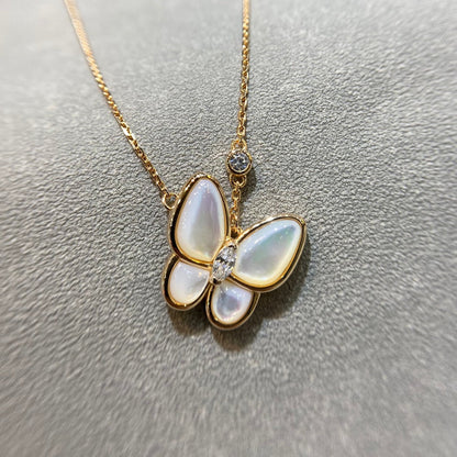 [OAKJURI Jewelry]BUTTERFLY MOP DIAMOND NECKLACE