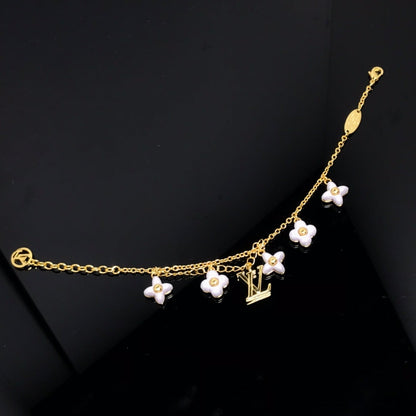 [OAKJURI Jewelry]LOGO 6 MOTIF STAR AND SUN GOLD BRACELET