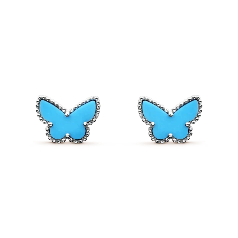 [OAKJURI Jewelry]BUTTERFLY TURQUOISE EARRINGS SILVER
