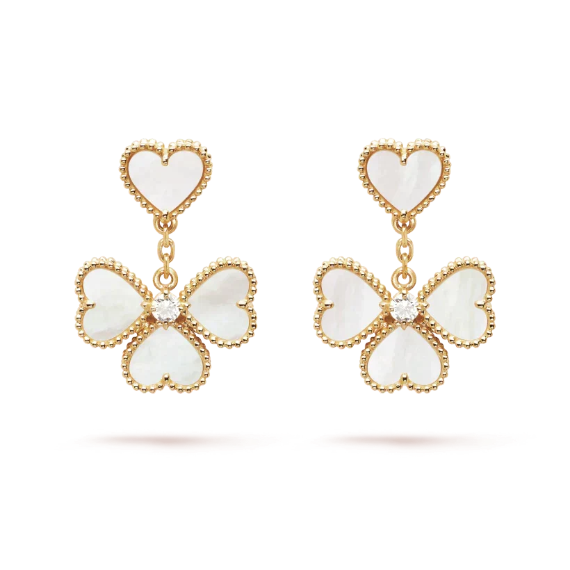 [OAKJURI Jewelry]CLOVER SWEET WHITE MOP EARRINGS
