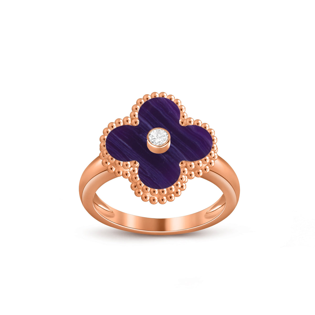 [OAKJURI Jewelry]CLOVER DIAMOND RING ROSE GOLD COLLECTION