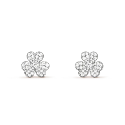 [OAKJURI Jewelry]CLOVER COMOS DIAMOND EARRINGS SILVER