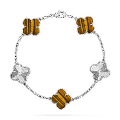 [OAKJURI Jewelry] CLOVER 5 MOTIFS TIGER EYE BRACELET COLLECTION