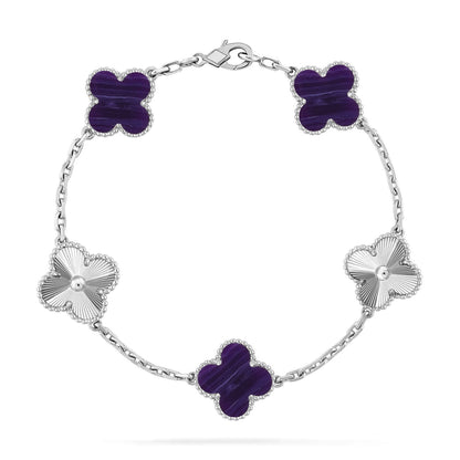 [OAKJURI Jewelry]CLOVER 5 MOTIF PURPLE STRIPES BRACELET COLLECTION