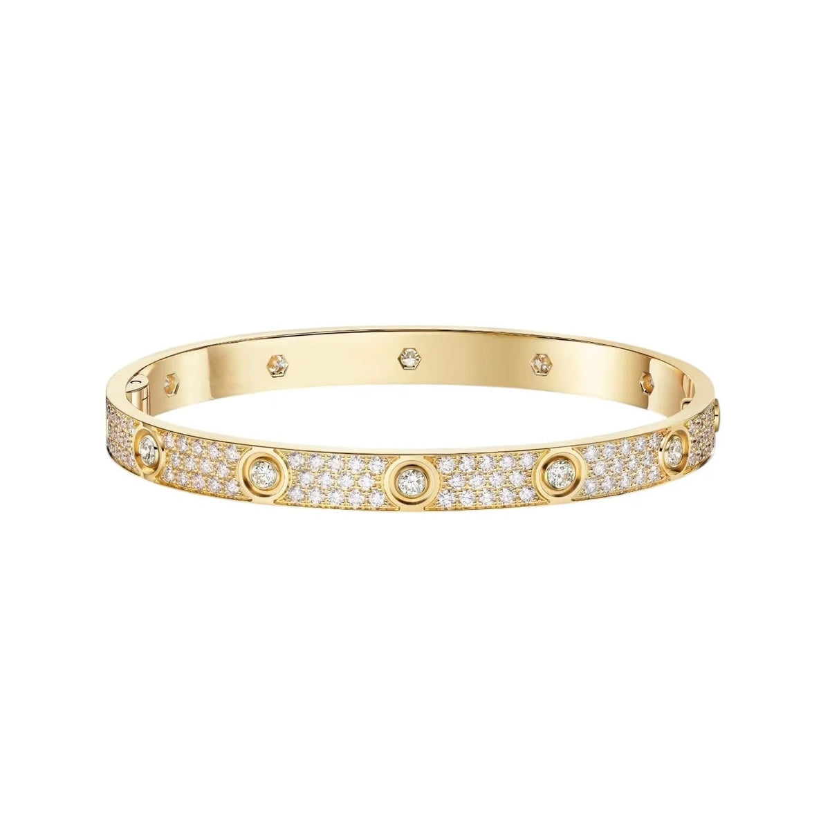 [OAKJURI Jewelry] LOVE BRACELET 6.1MM DIAMOND-PAVED 10 BIG DIAMONDS