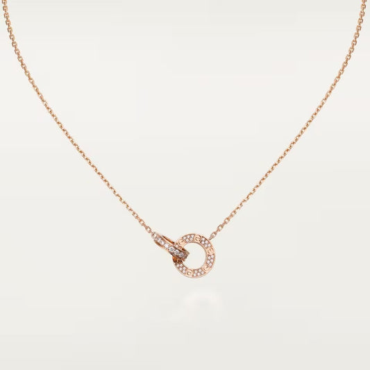[OAKJURI Jewelry] LOVE  FULL DIAMOND PENDANT NECKLACE