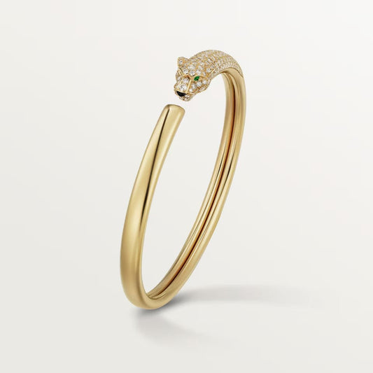 [OAKJURI Jewelry] PANTHERE HALF DIAMOND OPEN BRACELET
