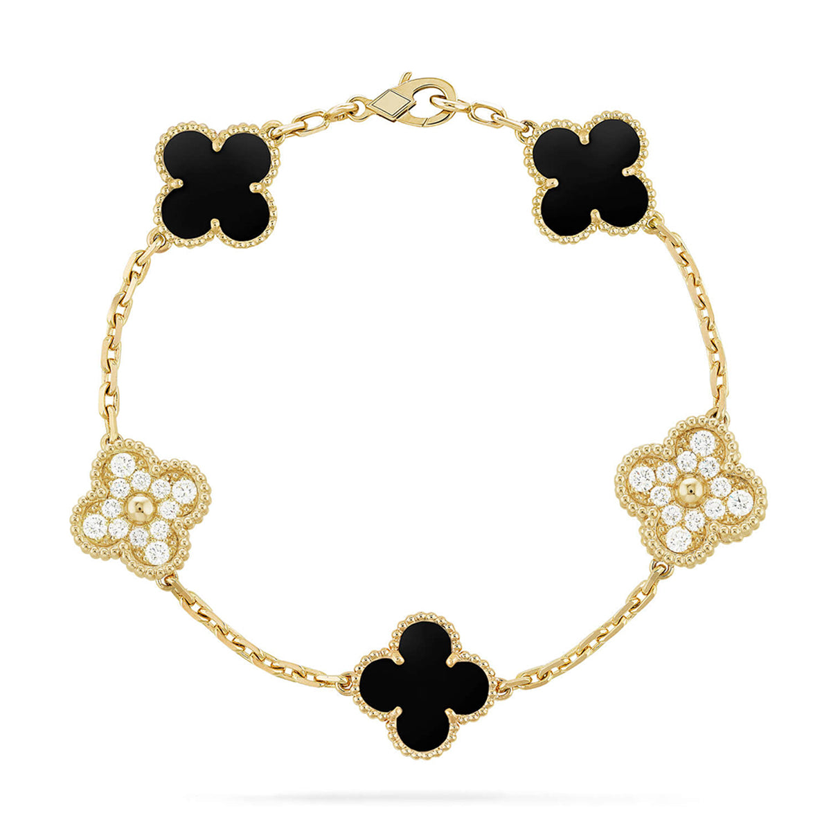 [OAKJURI Jewelry]Clover & Clash Bracelet 3-Piece Stack set