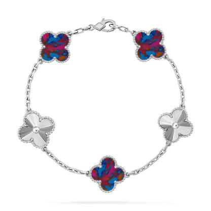 [OAKJURI Jewelry]CLOVER 5 MOTIF COLOR GEMSTONES BRACELET COLLECTION