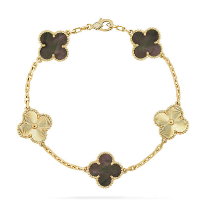 [OAKJURI Jewelry] CLOVER 5 MOTIF GRAY MOP BRACELET COLLECTION