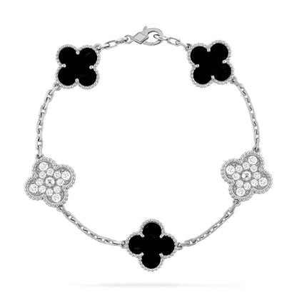 [OAKJURI Jewelry] CLOVER 5 MOTIF ONYXS BRACELET COLLECTION