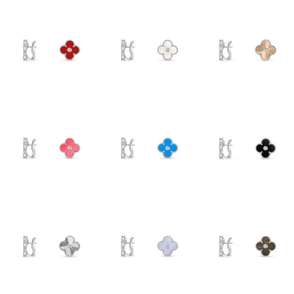 [OAKJURI Jewelry]CLOVER SILVER 15MM MOP DIAMOND EARRINGS COLLECTION