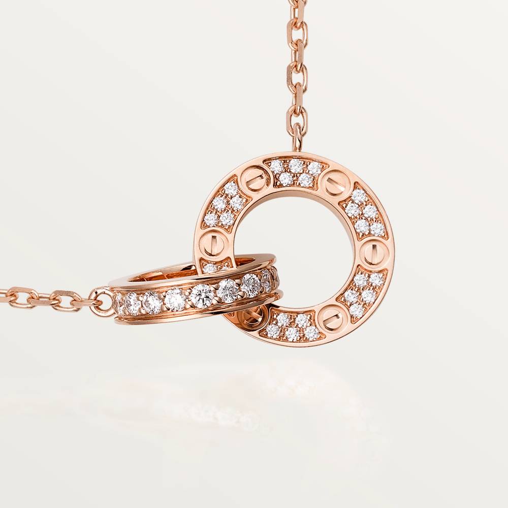 [OAKJURI Jewelry] LOVE  FULL DIAMOND PENDANT NECKLACE