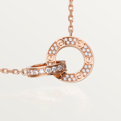 [OAKJURI Jewelry] LOVE  FULL DIAMOND PENDANT NECKLACE