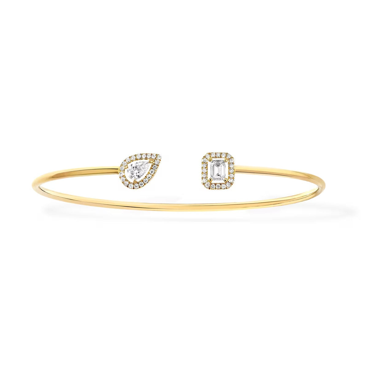 [OAKJURI Jewelry]JONC FLEX MY TWIN TOI & MOI SILVER DIAMOND BRACELET