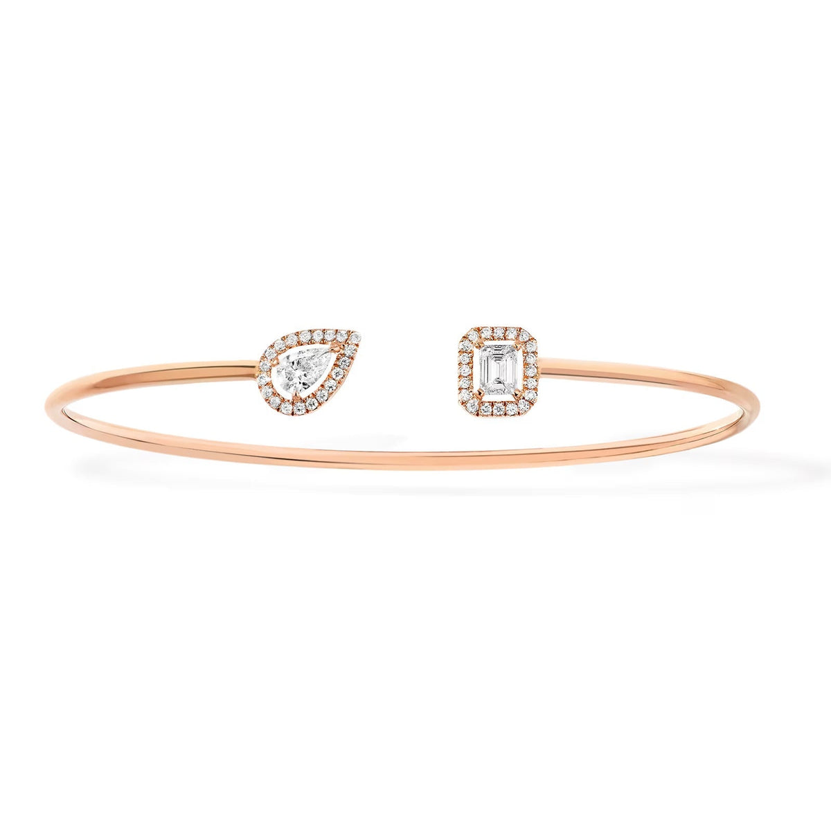 [OAKJURI Jewelry]JONC FLEX MY TWIN TOI & MOI SILVER DIAMOND BRACELET