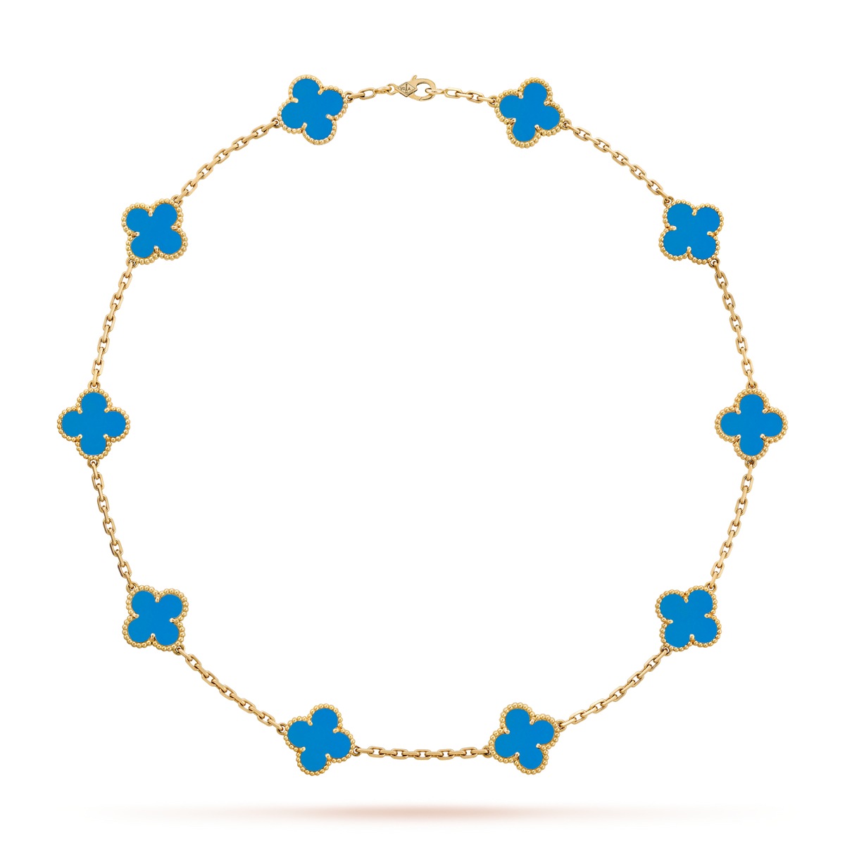 [OAKJURI Jewelry]CLOVER 10 MOTIFS BLUE AGATE NECKLACE